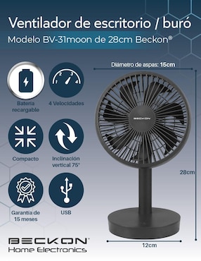 Ventilador de escritorio Beckon 4 velocidades