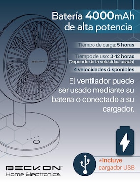Ventilador de escritorio Beckon 4 velocidades