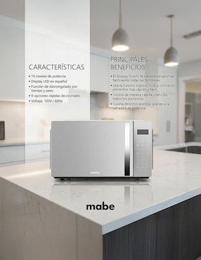 Horno de microondas convencional Mabe modelo HMM15SJW de 1.5 pies