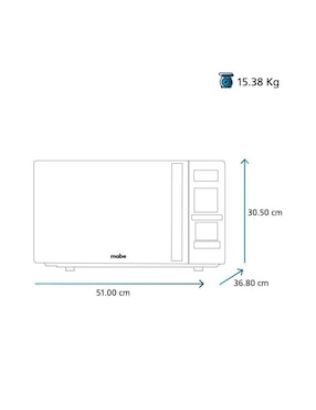Horno de microondas convencional Mabe modelo HMM11SJW de 1.1 pies