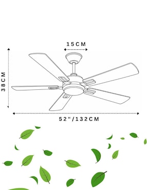 Ventilador de techo Megaluz con control remoto 6 velocidades