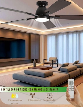 Ventilador de techo Megaluz con control 6 velocidades