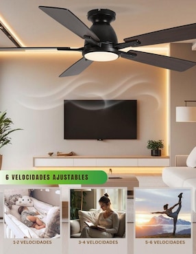 Ventilador de techo Megaluz con control 6 velocidades