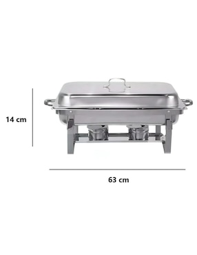 Chafer bufetera de acero inoxidable Shtark 3 compartimentos