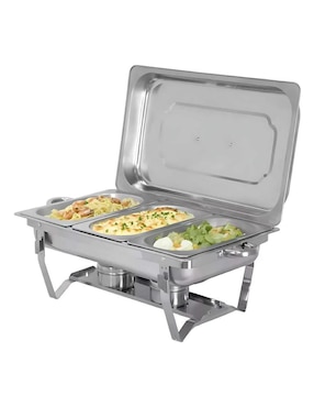 Chafer bufetera de acero inoxidable Shtark 3 compartimentos