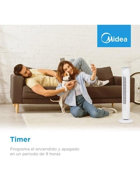 Ventilador de pedestal Midea con control remoto 5 velocidades