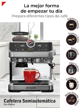 Cafetera con molino Bogner BECM01