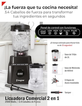 Licuadora Bogner BSB10XG 5 velocidades