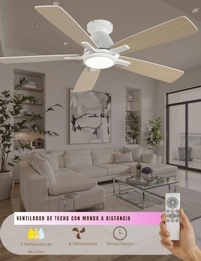 Ventilador de techo Megaluz con control remoto 6 velocidades
