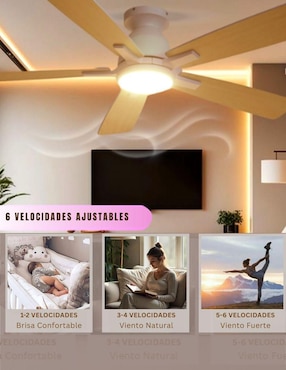 Ventilador de techo Megaluz con control remoto 6 velocidades