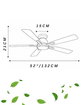 Ventilador de techo Megaluz con control remoto 6 velocidades