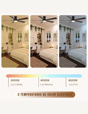 Ventilador de techo Megaluz con control remoto 6 velocidades