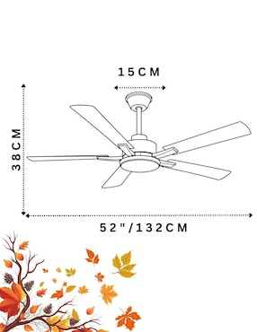 Ventilador de techo Megaluz con control remoto 6 velocidades