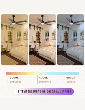 Ventilador de techo Megaluz con control remoto 6 velocidades