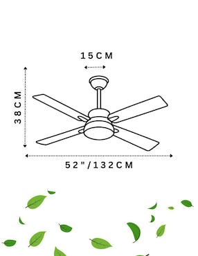 Ventilador de techo Megaluz con control remoto 6 velocidades