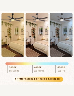 Ventilador de techo Megaluz con control remoto 6 velocidades