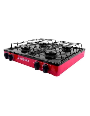 Parrilla de gas Alfamex 311-5-Rojo de acero porcelanizado
