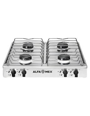 Parrilla de gas Alfamex 312-6-blanco de acero inoxidable