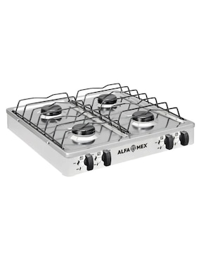 Parrilla de gas Alfamex 312-6-blanco de acero inoxidable