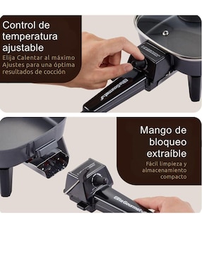 Sartén eléctrico Elite Gourmet de aluminio fundido