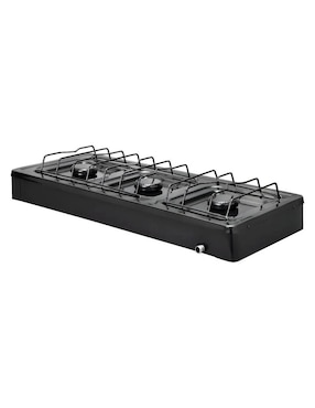 Parrilla de gas Alfamex 611-4-negro de acero inoxidable