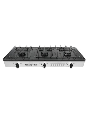 Parrilla de gas Alfamex 611-6-blanco de acero inoxidable