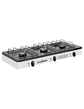 Parrilla de gas Alfamex 611-6-blanco de acero inoxidable