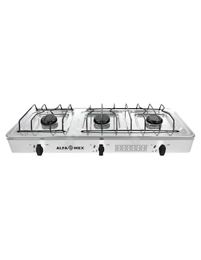Parrilla de gas Alfamex 612-6-blanco de acero inoxidable