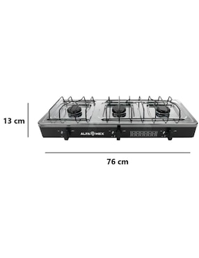 Parrilla de gas Alfamex de acero inoxidable
