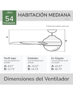 Ventilador de techo Hunter Fan con control remoto 3 velocidades