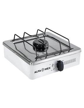 Parrilla de gas Alfamex 603-6-blanco de acero inoxidable