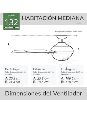 Ventilador de techo Hunter Fan con control remoto 3 velocidades