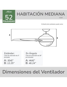 Ventilador de techo Hunter Fan con control remoto 3 velocidades