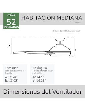 Ventilador de techo Hunter Fan con control remoto 3 velocidades