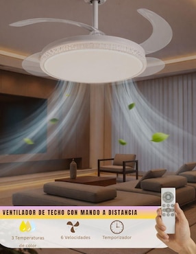 Ventilador de techo Megaluz con control remoto 6 velocidades