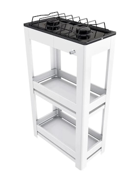 Parrilla de gas Alfamex 403-6-blanco de acero porcelanizado
