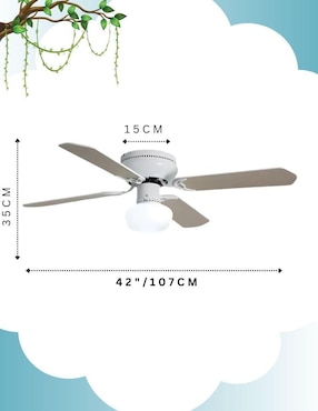 Ventilador de techo Megaluz con control remoto 6 velocidades