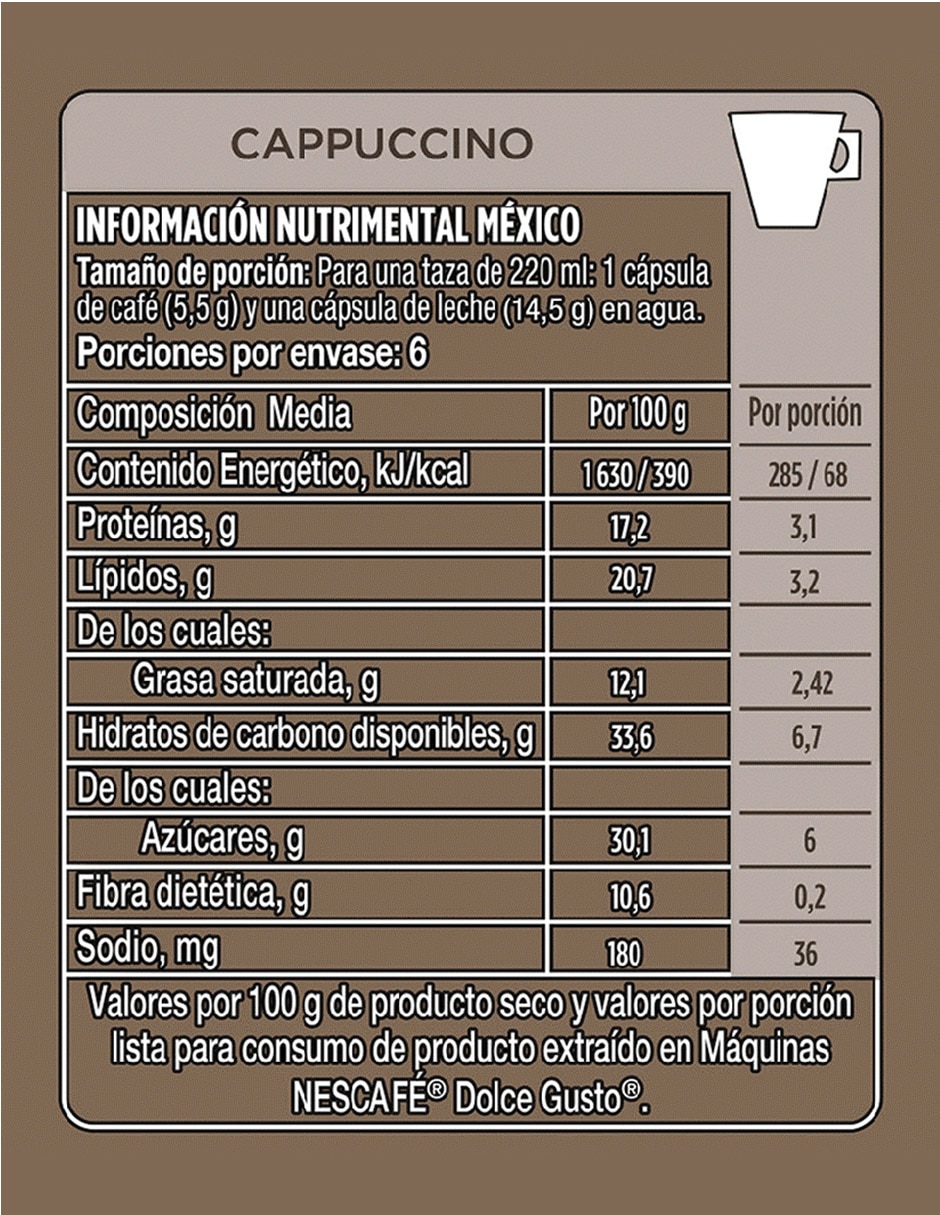 Set de 12 cápsulas café con leche Dolce Gusto 7