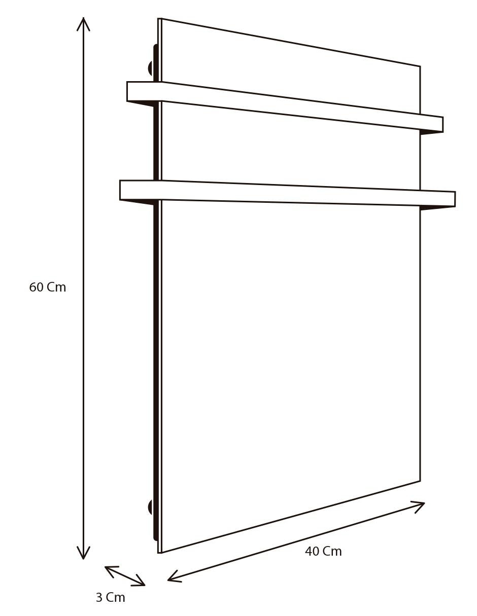 Toallero térmico infrarrojo en cristal 2 Colgante 280 W negro 4