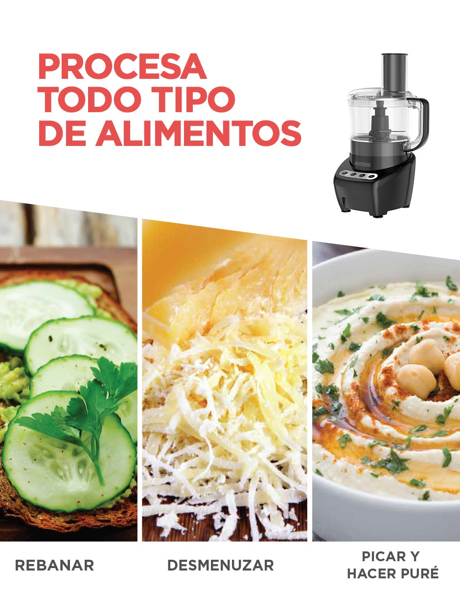 Procesador de alimentos cuchillas de acero inoxidable 8