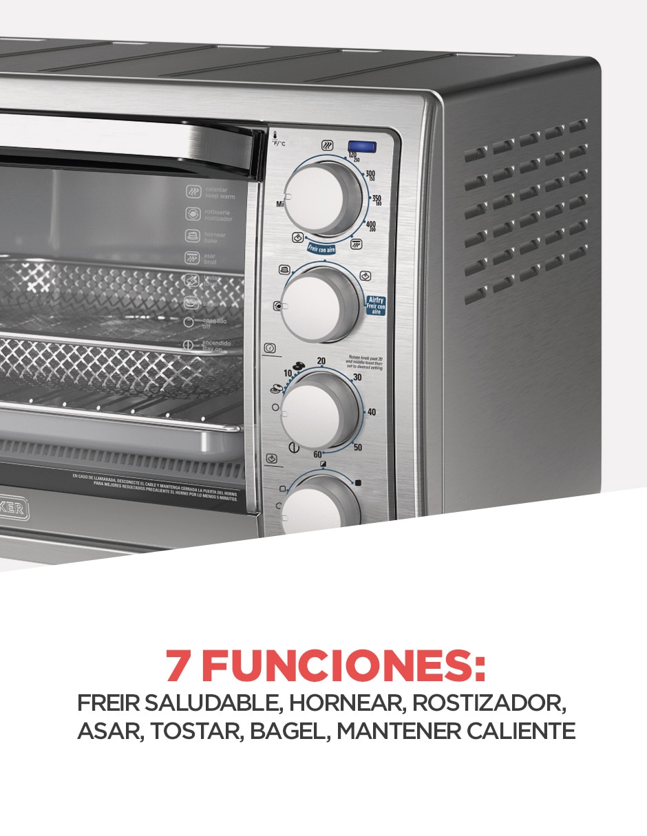 Toaster oven with fryer Black and Decker TO4315SS-LA Gray Courts