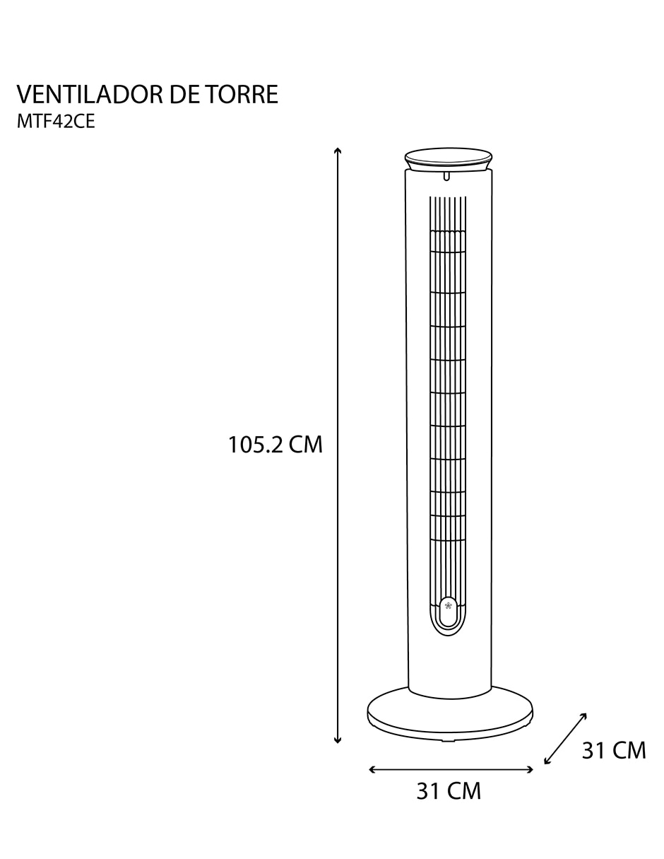 Ventilador de torre con control remoto 5 velocidades 8