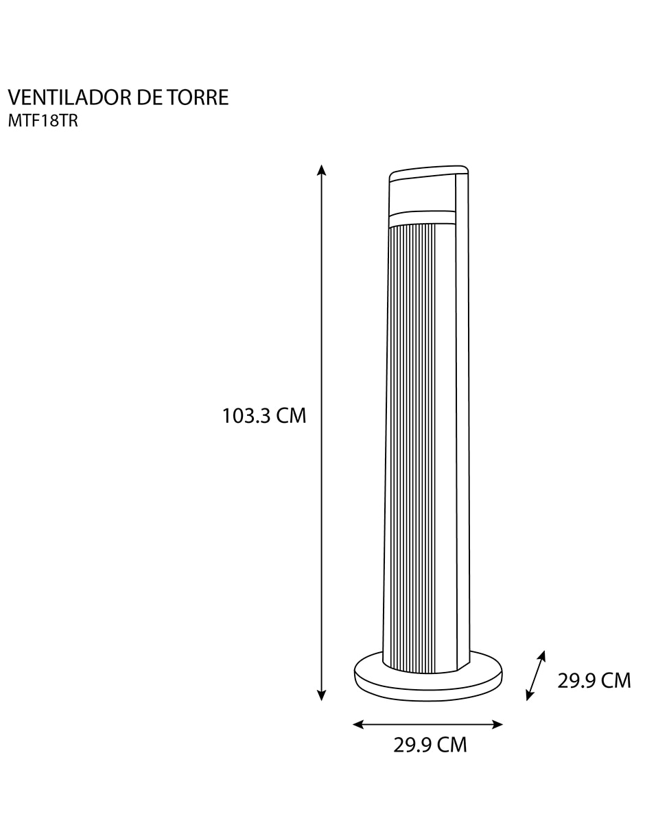 Ventilador de torre con control remoto 3 velocidades 7
