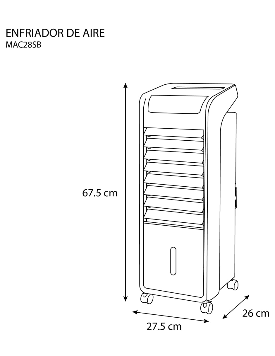 Enfriador de aire portátil frío MAC28SB 127 V 6