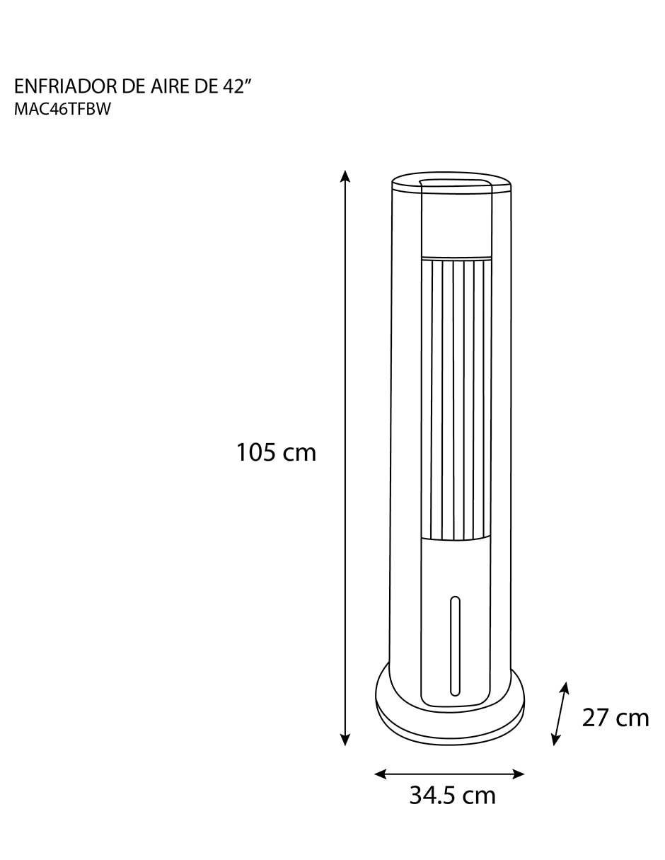 Ventilador de torre con control remoto 3 velocidades 7