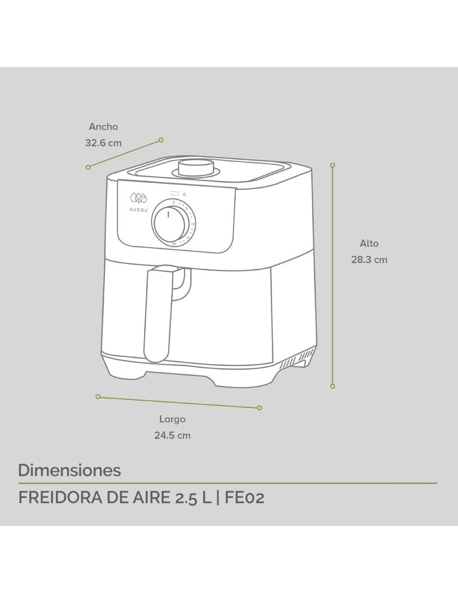 Freidora de aire 2.5 L Fe02 4