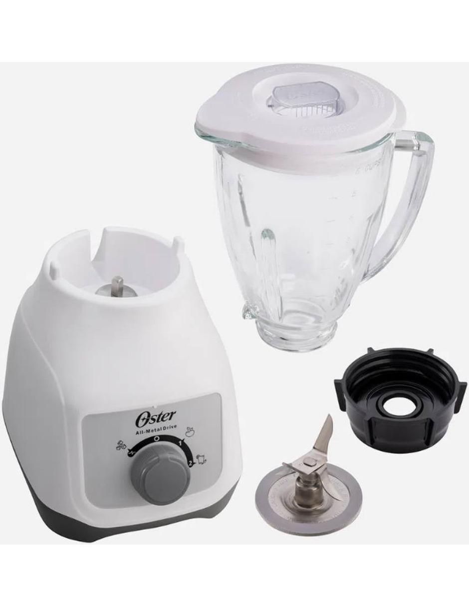 Licuadora 2 velocidades Blanca con perrila y vaso de vidrio 3