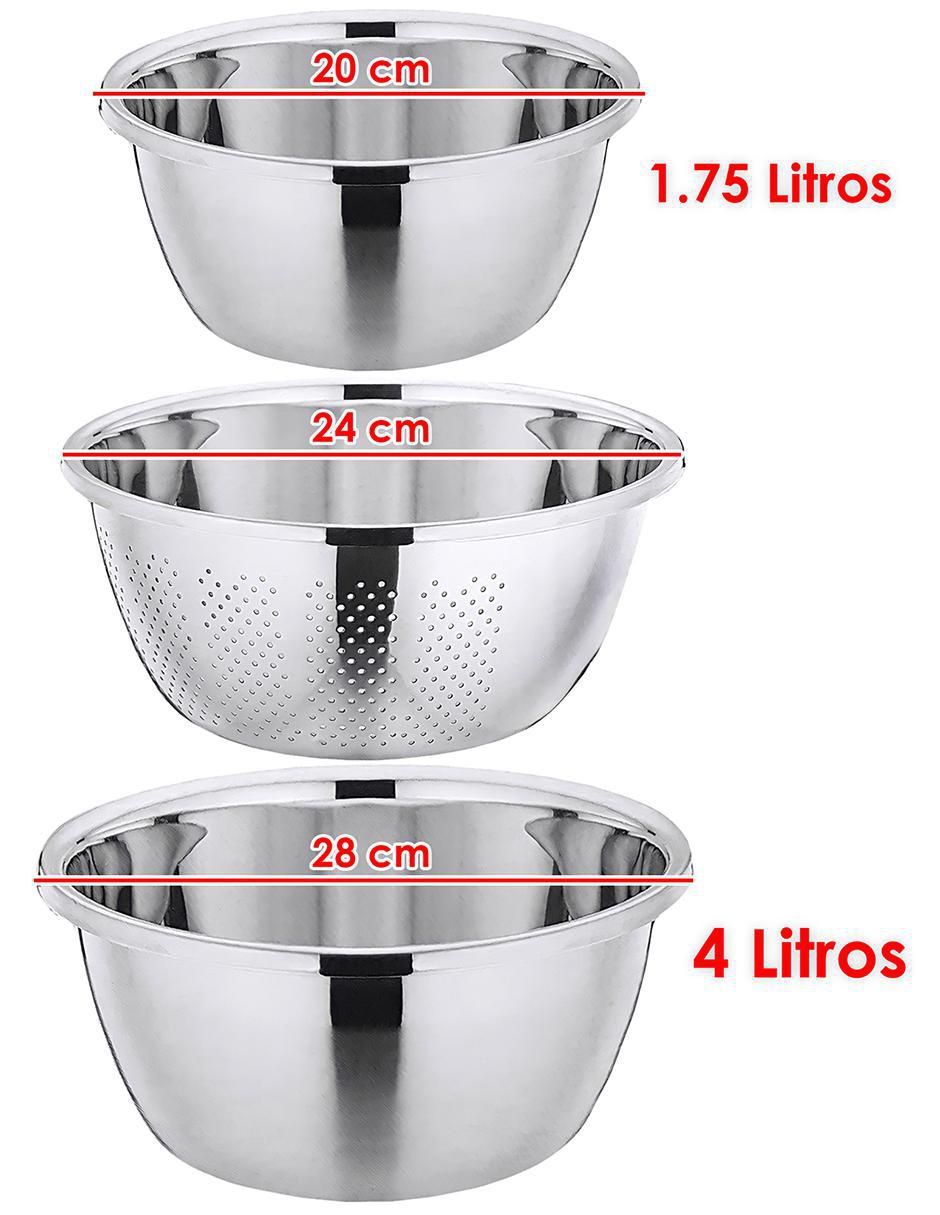 Set de tazones de acero inoxidable 3