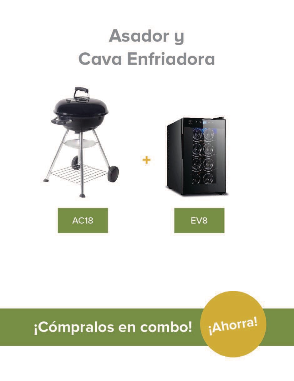 Cava de vinos AC18EV8 8 botellas + Asador 4
