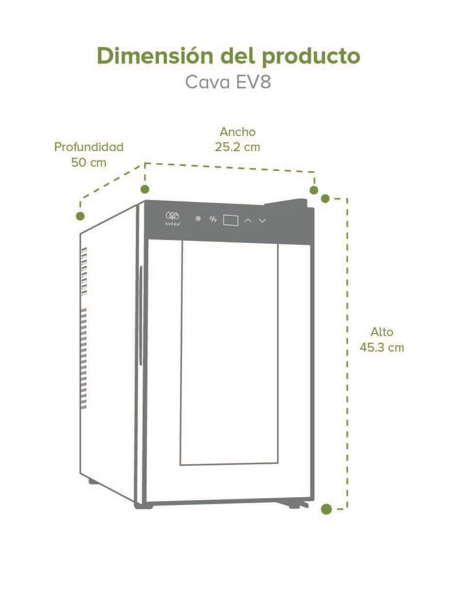 Cava de vinos AC18EV8 8 botellas + Asador 3